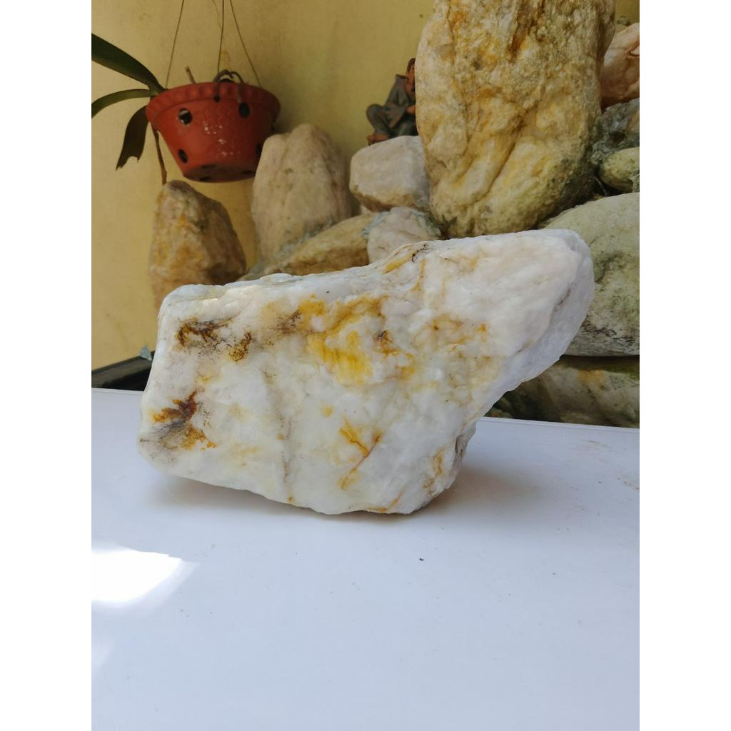 Viên Đá Thach Anh Trắng Thô, Đá Mang Năng Lương Tích Cực - Đá Phong Thủy Dùng Sưu Tầm Chặn Giây Nặng 3,7 kg