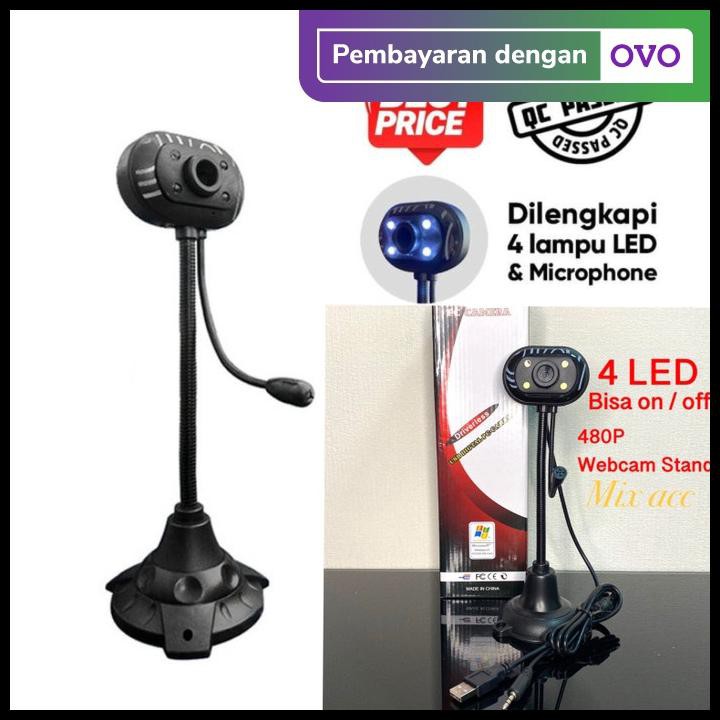 Giá Đỡ Webcam J04 Có 4 Đèn Led + Micro Cho Pc