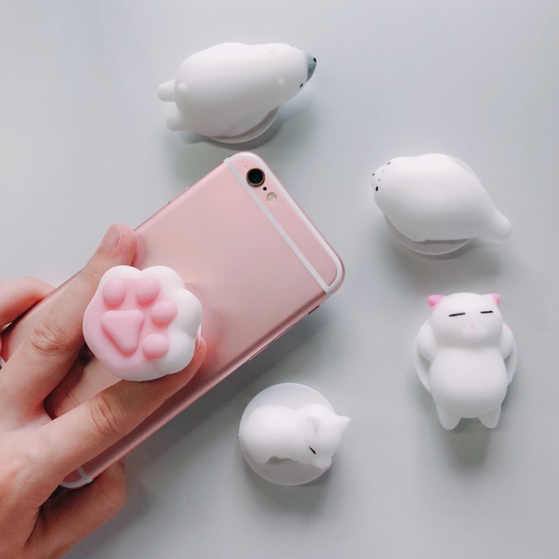 Đế đỡ điện thoại và máy tính bảng kiểu đồ chơi squishy hình mèo