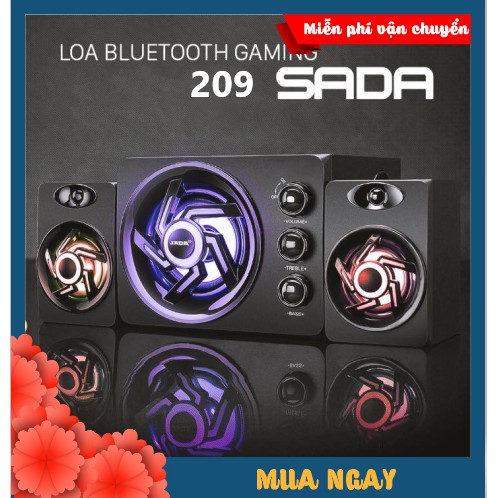 Loa Vi Tính Bluetooth SADA 209 SUPER BASS PRO 2022 Nâng Cấp Từ 2GOOD Nghe Nhạc, Chơi Game, Xem Phim