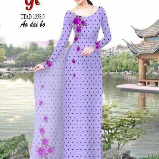 Vải áo dài chấm bi
