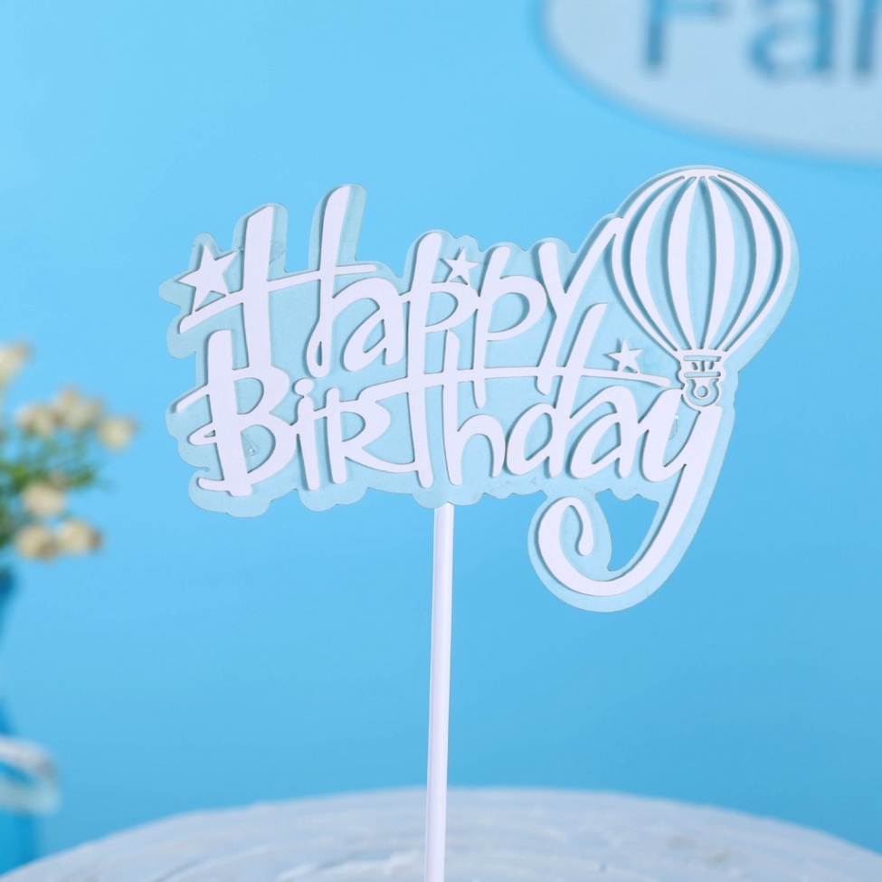 phụ kiện bánh kem sinh nhật [FREESHIP] thẻ cắm bánh khinh khí cầu