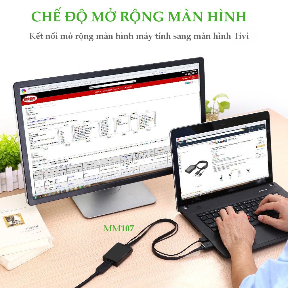 Cáp chuyển đổi HDMI sang Displayport đầu cái hỗ trợ 4K, 50cm UGREEN MM107 40238