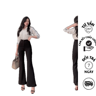 Quần TÂY CÔNG SỠ NỮ  Ống SUÔNG ,ống loe lưng cao khóa trước tôn dáng chất tuyết mưa VNXK