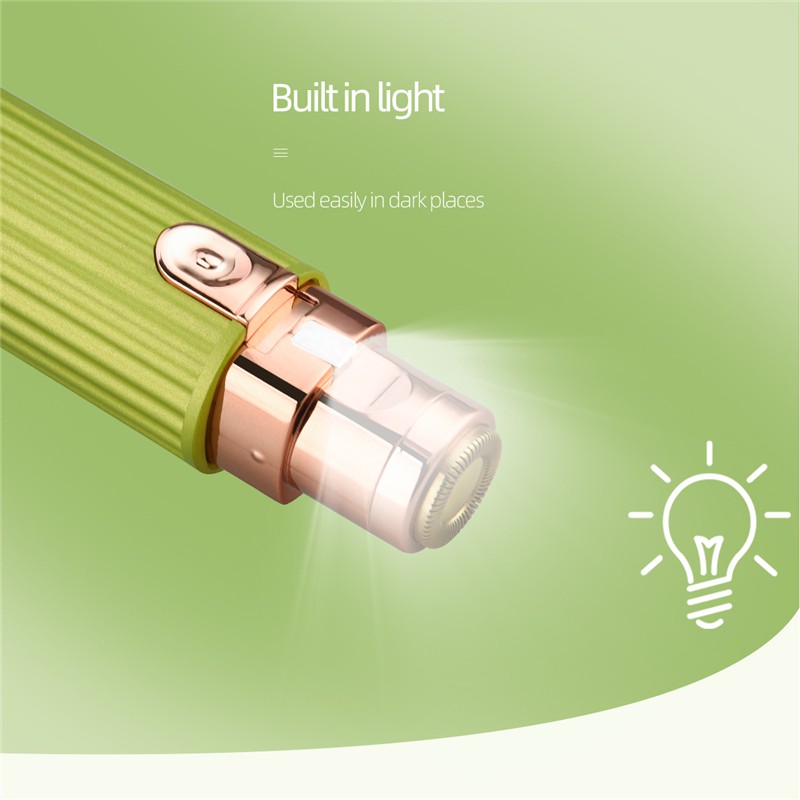 Ckeyin Máy Tẩy LôngTriệt Lông Mày 2 Trong 1 Mini Sạc Pin Có Tích Hợp Đèn máy cạo lông mini MT114