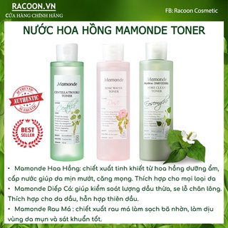Nước Hoa Hồng Mamonde Rose Water, Pore Clean Toner Eoseongcho, Centella Trouble Toner 250ml-Hoa Hồng, Diếp Cá, Rau Má
