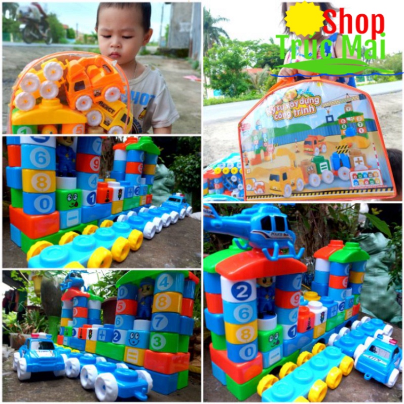 Bộ lego xếp hình  - Đồ chơi phát triển tư duy - lắp ráp cho bé chủ đề kỹ sư xây dựng công trình