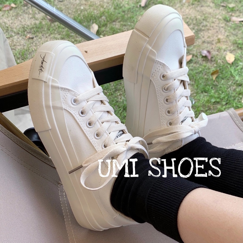 [LOẠI 1] Giày thể thao nữ đế bằng bánh mì basic độn đế vải canvas bata mới hot phong cách retro ulzzang đẹp cá tính đẹp