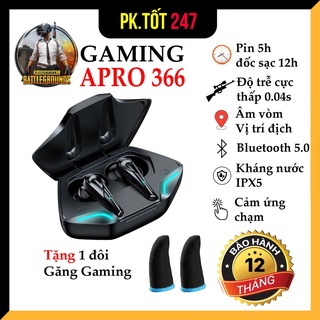 Tai nghe bluetooth không dây tai nghe chơi game apro366 tws bluetooth 5.0 cao cấp - bảo hành 12 tháng