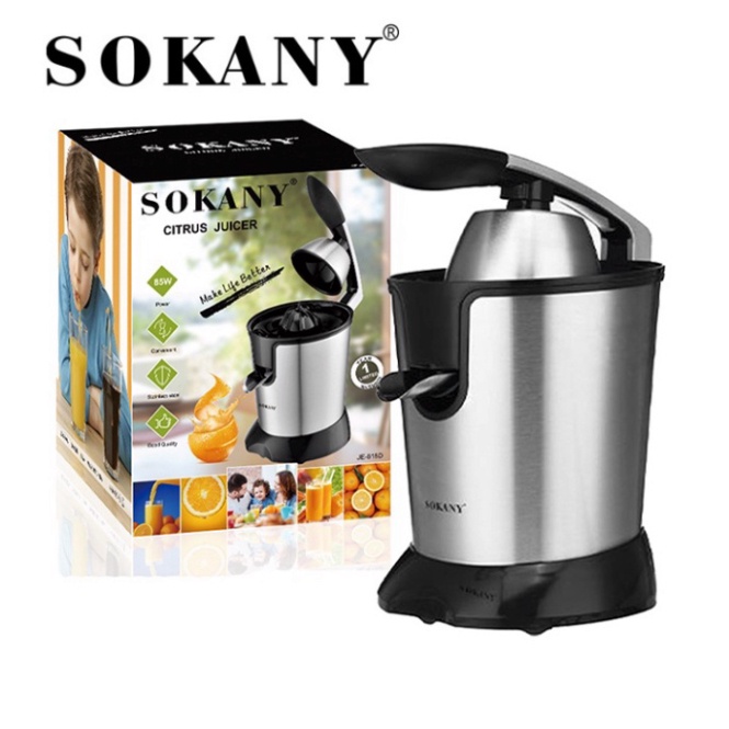 Máy ép cam Sokany JE-618D, máy vắt nước cam dùng điện cao cấp chính hãng
