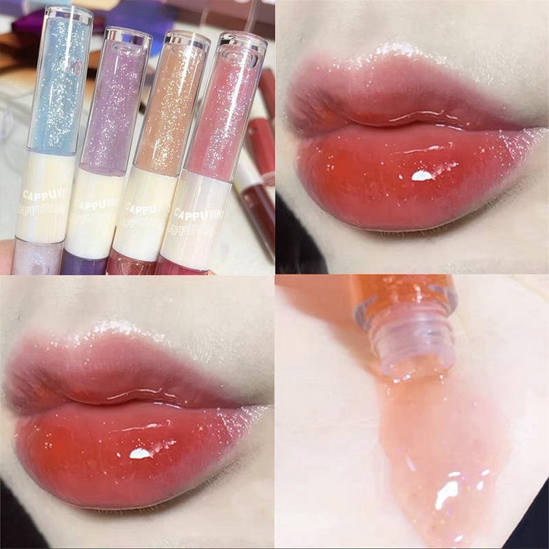 Son Bóng Hai Đầu Trong Suốt Dưỡng Ẩm Làm Mờ Đường Viền Môi Thương Hiệu Cappuvini