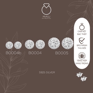 Bông (khuyên) tai BẠC Ý S925 chốt vặn cao cấp hột mỹ nhân tạo B0004 [MI.A TRANG SỨC BẠC]