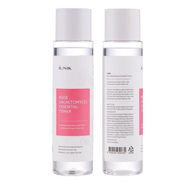 Nước cân bằng cấp ẩm và sáng da chiết xuất hoa hồng IUNIK Rose Galactomyces Essential Toner 200ml