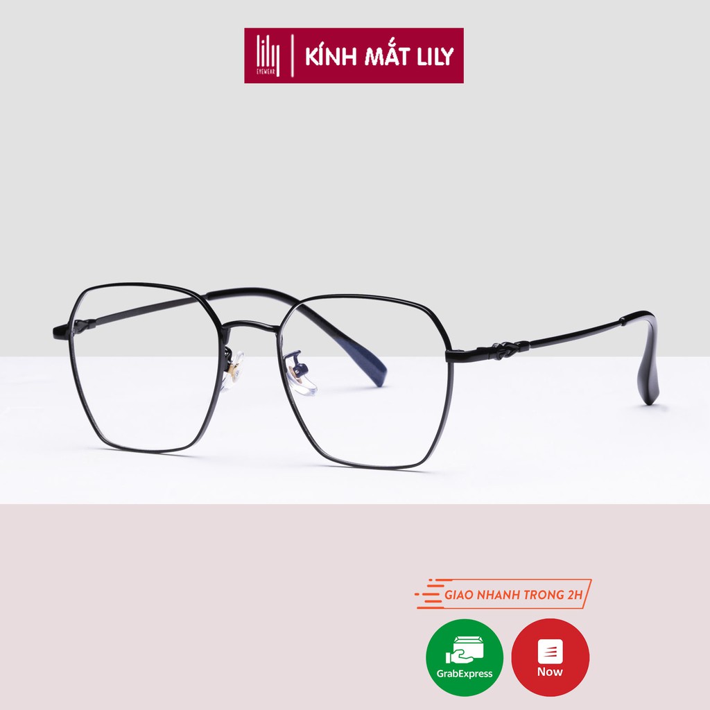 Gọng kính cận nam nữ Lilyeyewear mắt vuông TITAN thanh mảnh nhẹ nhàng thời thượng 2818