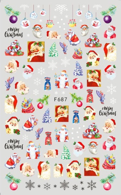 Sticker hình noel tết mẫu mới dán móng tay nail