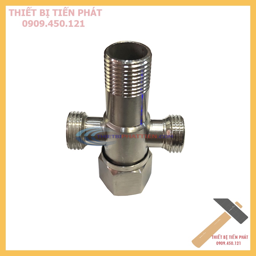 Van T Cầu Chia Nước Inox 304 Phi 21mm Van Mở Khóa Giảm Được Áp Lực Nước Cao Cấp