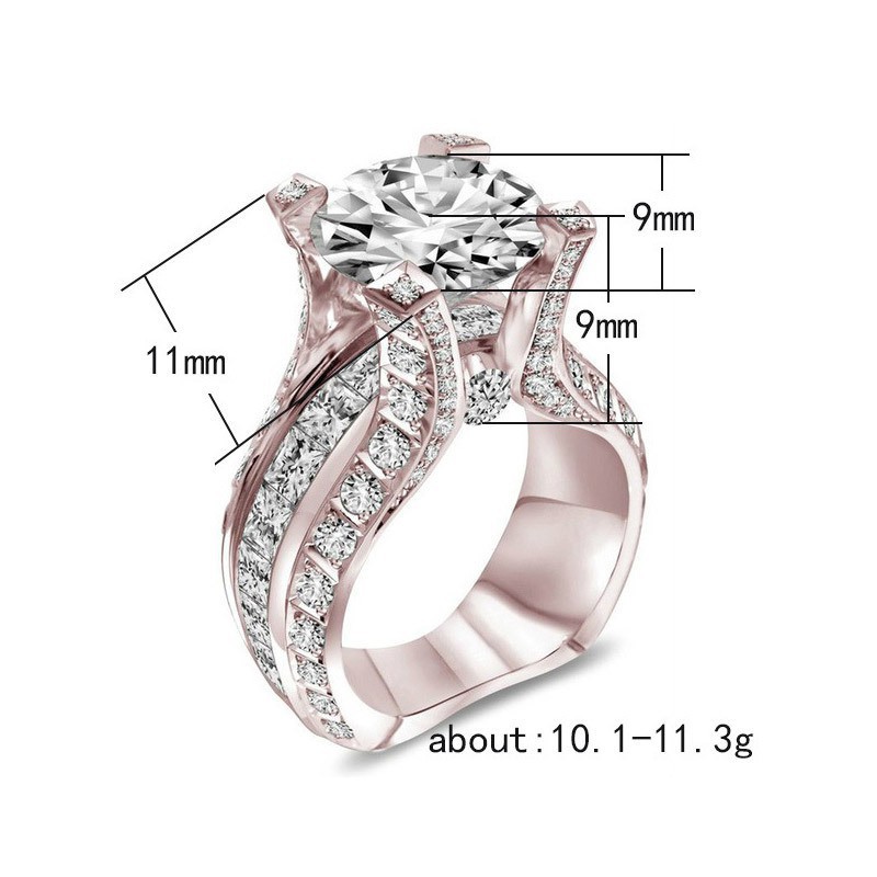 Nhẫn đính hôn kim cương vàng trắng sang trọng dành cho nữ