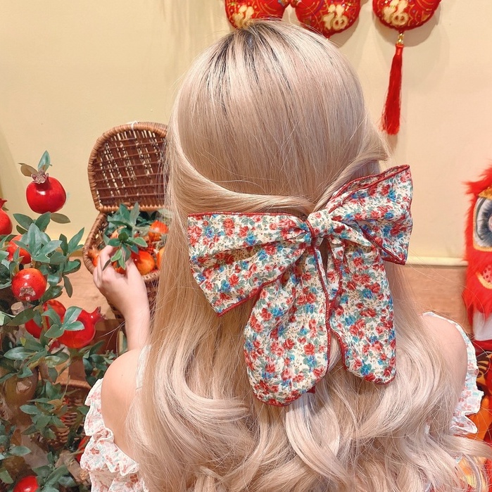 Kẹp tóc nơ voan hoa Nami Ribbon