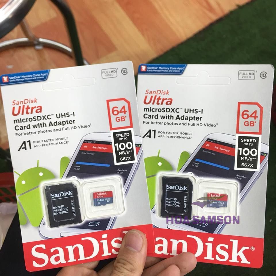 Thẻ nhớ sandisk 64GB /32Gb/16GB/8GB dùng điện thoại, máy ảnh - Thẻ nhớ tốc độ cao Class 10 Ultra 667x 100MB/s