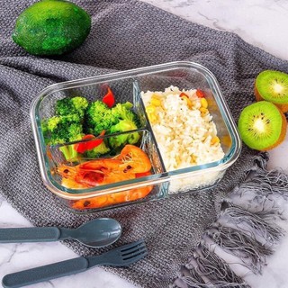 Hộp Cơm Thuỷ Tinh 3 Ngăn 1000ml