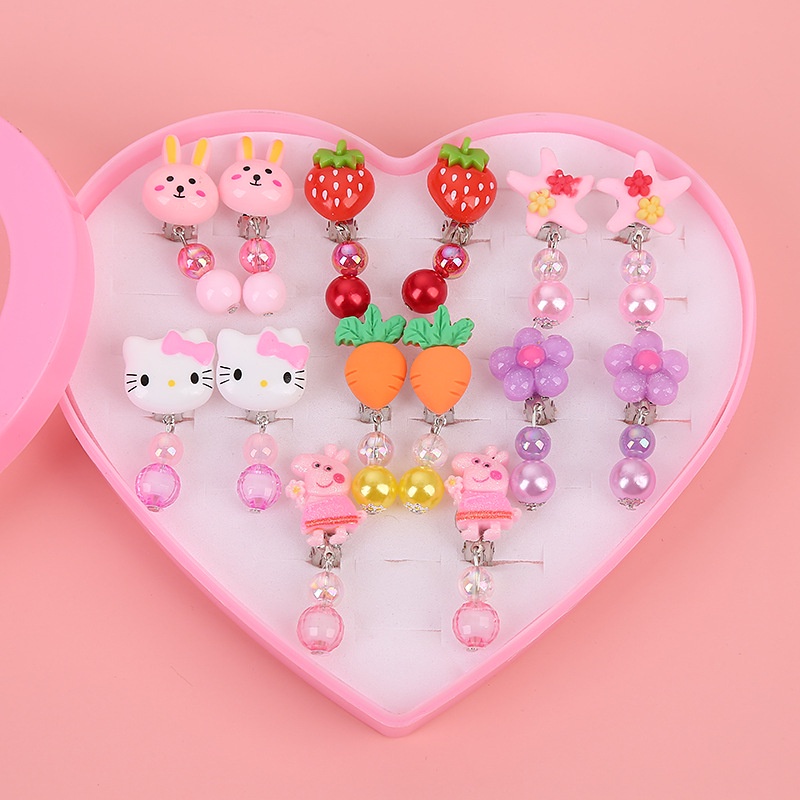 Bộ Khuyên Tai Họa Tiết Hoạt Hình Công Chúa Elsa Dễ Thương Cho Bé Gái