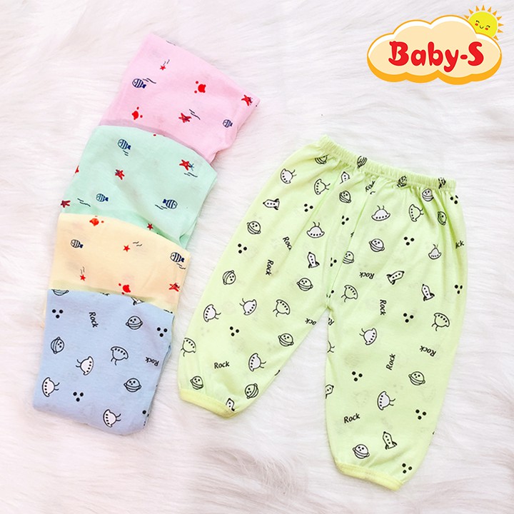 Quần chục dài cotton vải đẹp mềm mịn cho bé trai và bé gái 2-10kg cho bé mặc mát co giãn thoải mái Baby-S – SQVN001