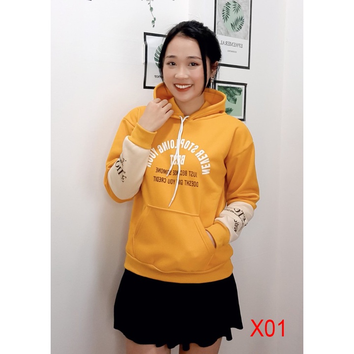 Áo Hoodie Nữ Nỉ Bông Có Mũ Form Rộng 40-60kg Nhiều Màu Cực Xinh | BigBuy360 - bigbuy360.vn
