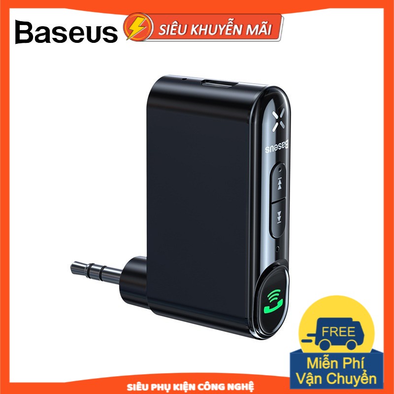 Đầu thu phát tín hiệu/ nhạc không dây Bluetooth Baseus tích hợp giắc cắm 3.5mm cho xe hơi
