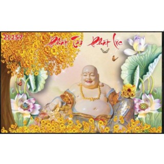 tranh dán tường 3D Vải Lụa phật tổ như nai 100x50cm