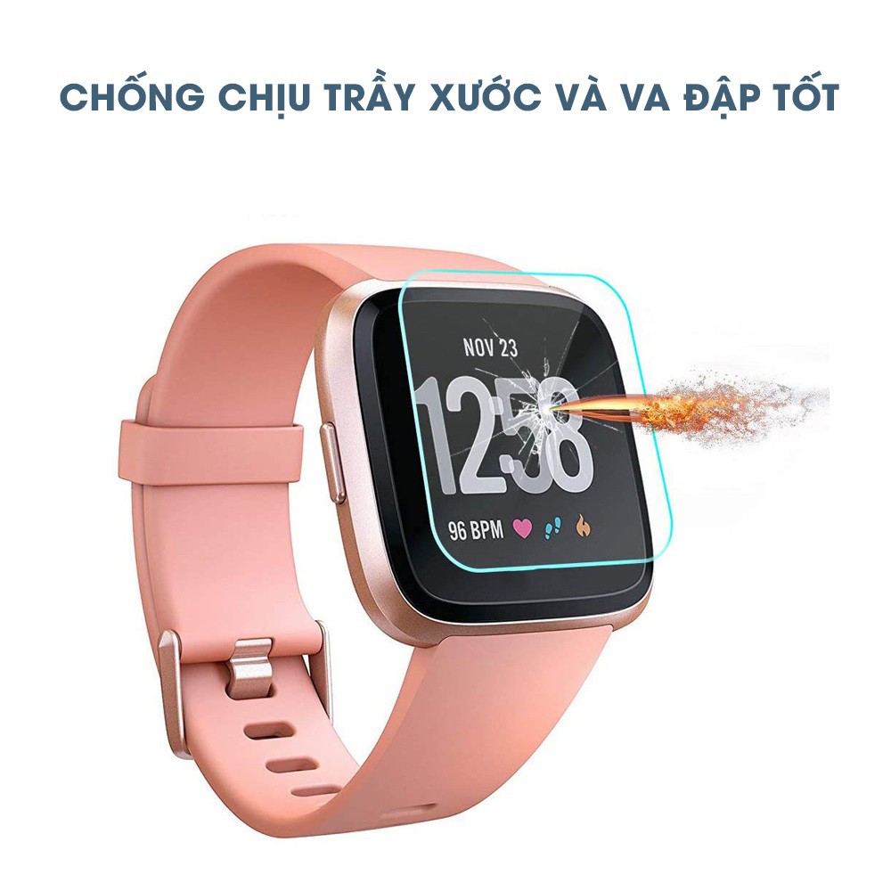 Kính cường lực đồng hồ Fitbit Versa chính hãng Gor trong suốt full màn hình bộ 2 chiếc