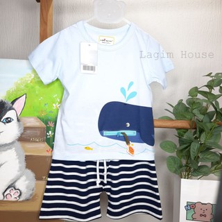 Bộ bé trai cá voi xanh Little Manve thun cotton chất đẹp - Lagim House