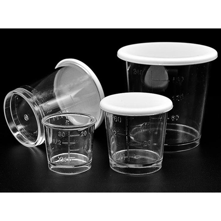Bộ 4 Cốc Đong Mồi Câu Cá , Hương liệu, pha chế chia vạch ml bằng nhựa cao cấp chuyên dụng - HM2K MALL