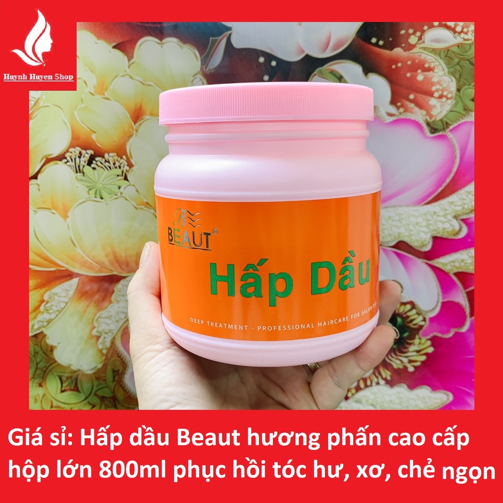 [chính hãng-giá sỉ ] Kem hấp dầu Beaut Top hương phấn phục hồi tóc hư, xơ, chẻ ngọn nhãn cam hộp 800ml