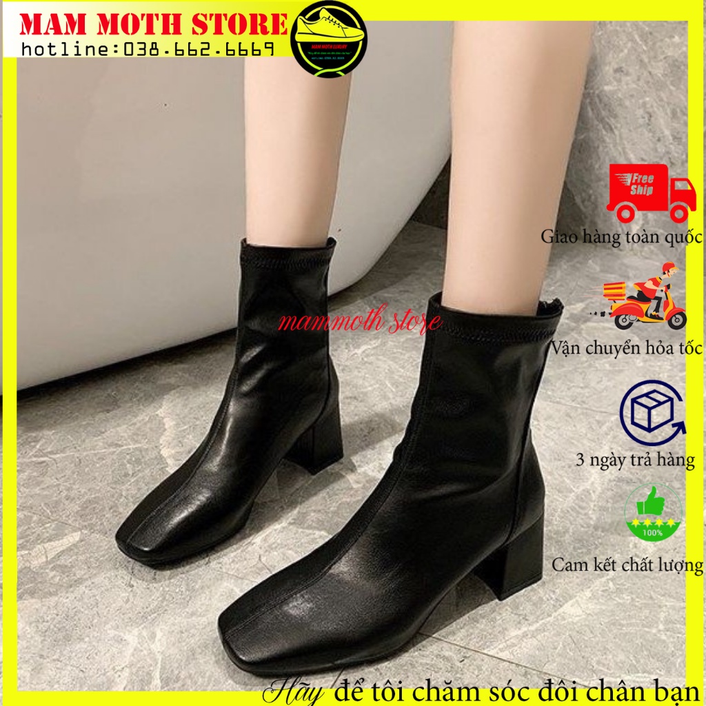 Bốt nữ cổ cao,boot nữ khóa sau hàng quảng châu da bò cao cấp full size shop MAMMOTH