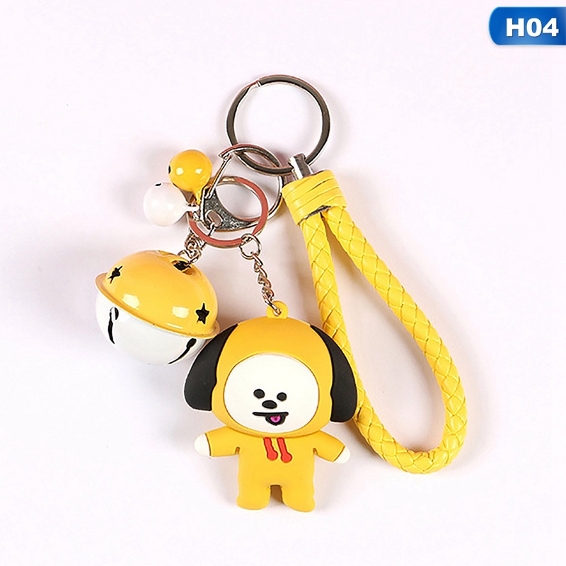 Móc khoá KPOP BTS bằng pvc hình búp bê và chuông