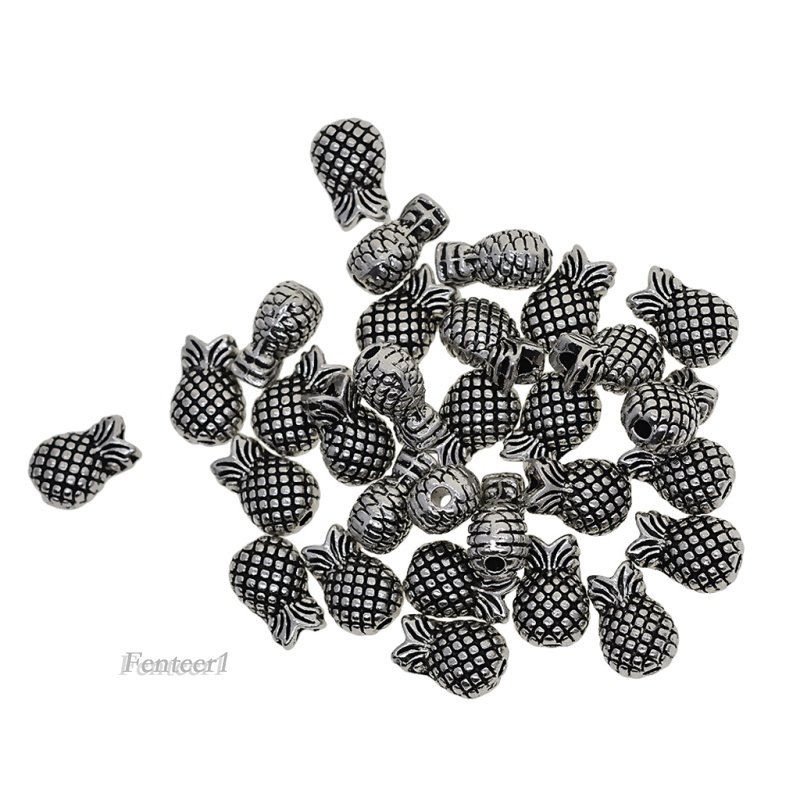 Bộ 30 hạt bạc tây tạng hình đầu mèo làm trang sức thủ công