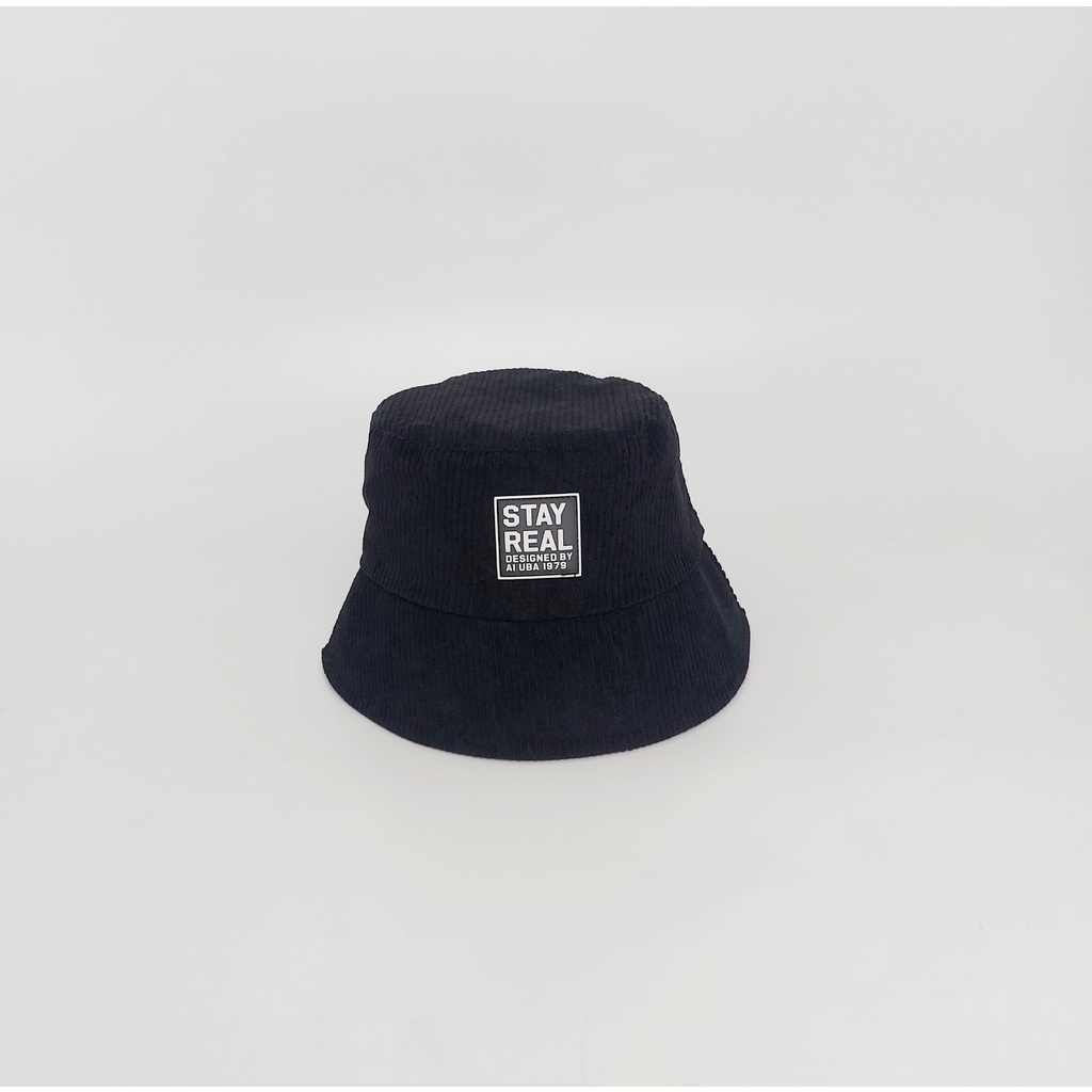 Mũ Nón Bucket STAYREAL Nam Nữ Thời Trang Unisex Ulzzang BOM HOUSE Chất Liệu Nhung Tăm
