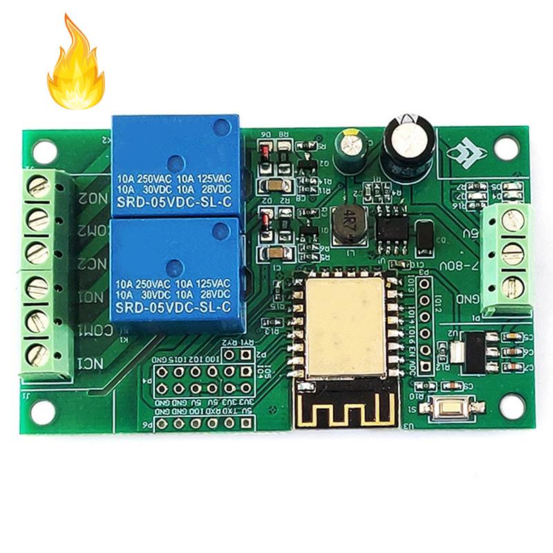 Mô đun rơ le ESP8266 ESP-12F WIFI 2CH 5V/8-80V cho ARDUINO IDE