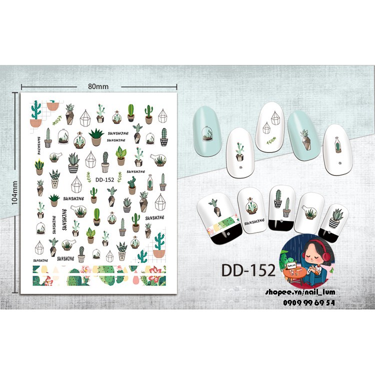 [Video Thực Tế] Nail Sticker - Dán Móng Tay Xương Rồng