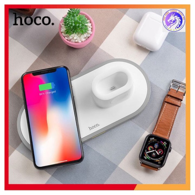 [Chính Hãng] Đế Sạc Không Dây Hoco CW21 3 in 1 Chính Hãng smartphone& Apple Watch & ai pods