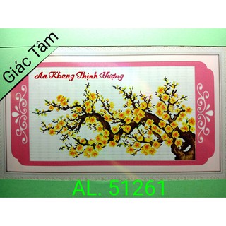 Tranh AN KHANG THỊNH VƯỢNG - 90x55cm - AL.51261 AL51261 - CÂY BÔNG HOA MAI VÀNG - tranh in phủ bóng