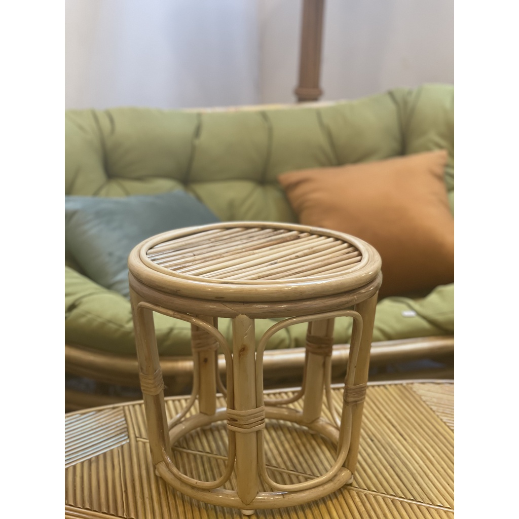 Ghế Đôn Papasan mây tự nhiên, decor ban công nằm thư giãn đọc sách, trang trí phòng khách M.A.Y