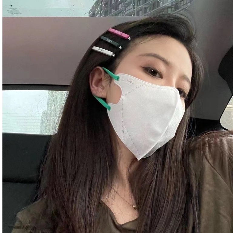 OFF WHITE Set 3 Kẹp Tóc Màu Đen/Hồng/Trắng CE 2022 Thời Trang Hè Cá Tính