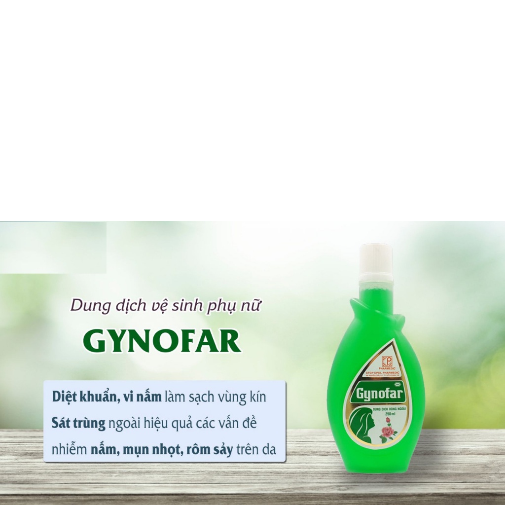 Gynofar Vệ Sinh Phụ Nữ Dung Dịch Dùng Ngoài, Sát Trùng Ngoài Da Chai 90ml, 250ml 500ml, 800ml