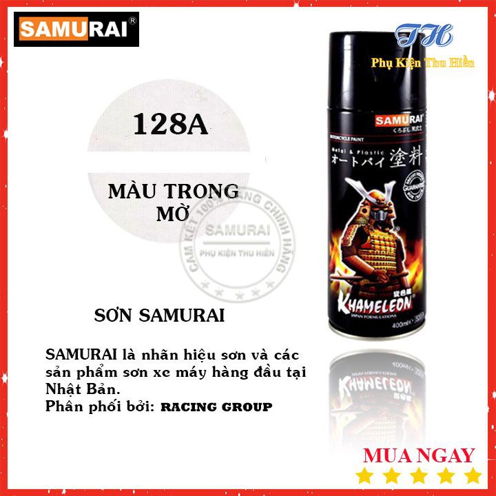 Sơn Xịt Xe Máy Chính Hãng Samurai 128A Trong Mờ - Độ Bám Dính Cao