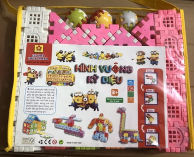 Bộ xếp hình vuông nhiều chi tiết cho bé