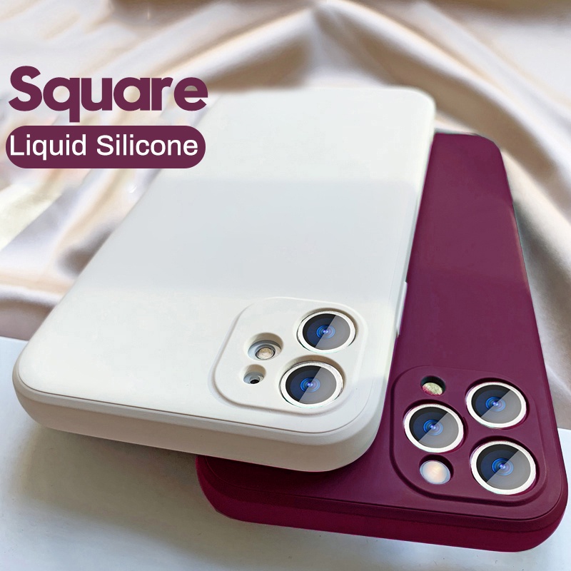 Ôp Điện Thoại Silicon Dẻo Vuông Màu Sắc Ngọt Ngào Xinh Xắn Cho iphone 15 14 11 plus x xr xs max Ốp