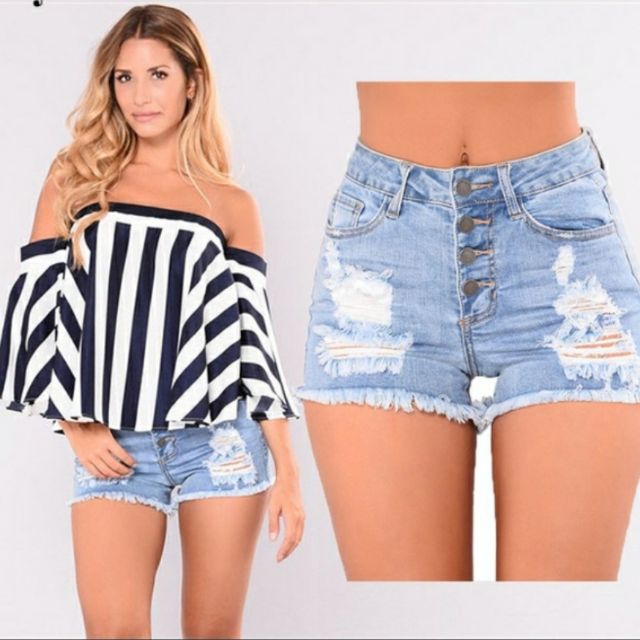 [THANH LÝ] Quần SHORT Jeans nữ lưng cao, Jeans rách