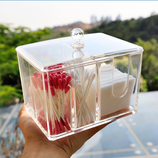 Hộp đựng bông tăm và bông tẩy trang 3 ngăn rút
