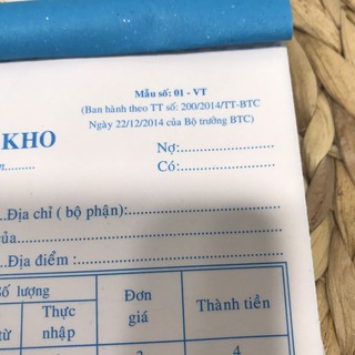 PHIẾU NHẬP KHO 2 LIÊN LỚN (H)